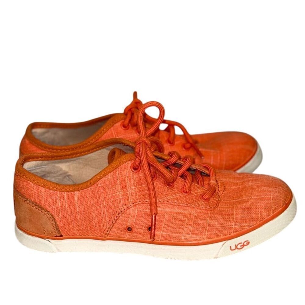 UGG Women's Hally Orange Canvas Sneaker Size 6.5